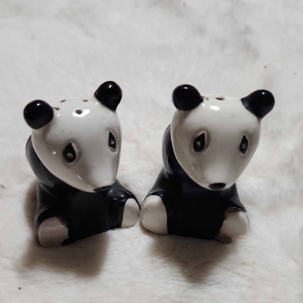 Panda Salt and Pepper Shakers. Made In Japan .